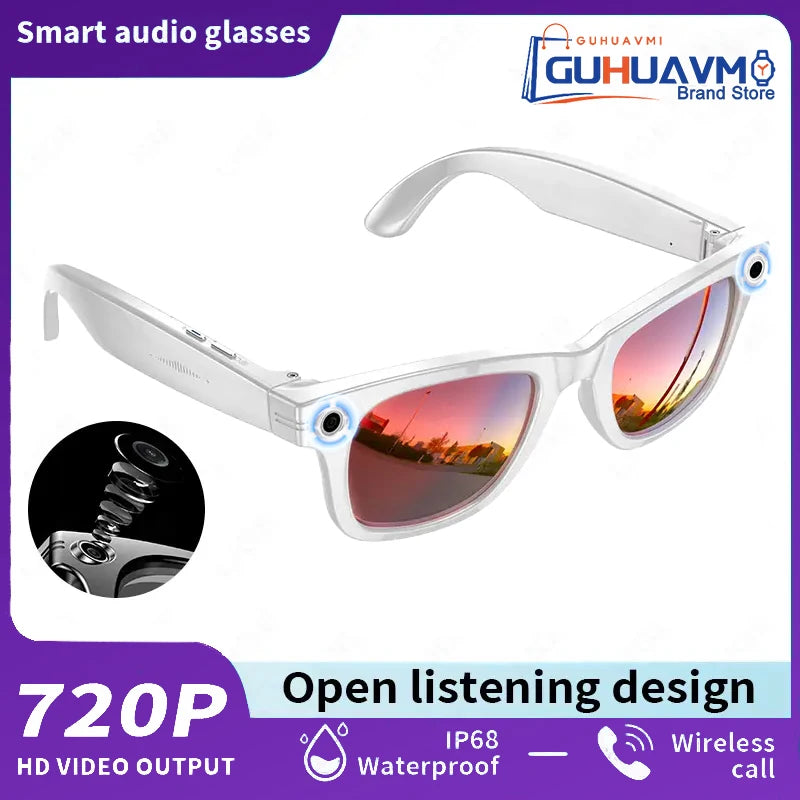 AI Smart Glasses 8MP Camera Video Recording 100+ Languages Translation Sunglasses Bluetooth Call Music Play Men Women