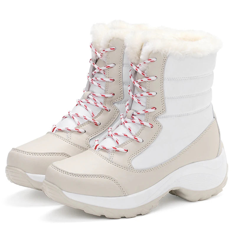 Women Ankel Boots Winter Outdoor Warm Snow Shoes Chunky Platform Waterproof Non-slip Woman Boots Plus Size Casual