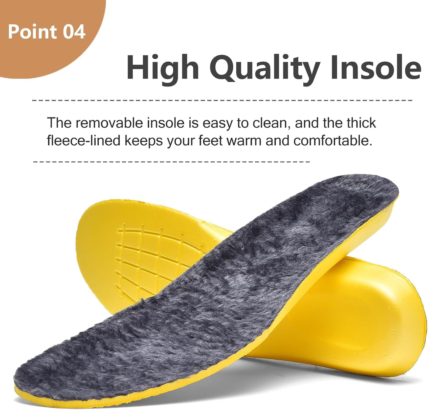 Winter Men's Snow Boots Water Resistant Slip Warm Outdoor Hiking Shoes Lightweight Comfortable Durable 9.1 IN Height