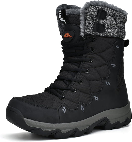 Winter Men's Snow Boots Water Resistant Slip Warm Outdoor Hiking Shoes Lightweight Comfortable Durable 9.1 IN Height