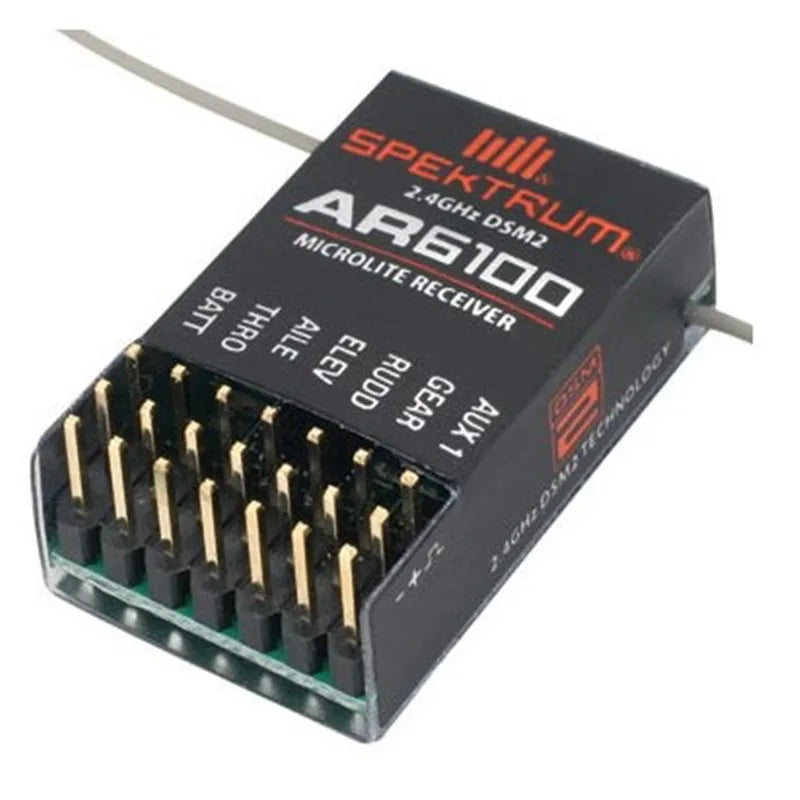 AR6100 Spectrum DSM2 6CH 2.4GHz Receiver for DX6i DX7 DX8 JR DSX6 DSX7Helicopter Airplane Drone Quadcopter with Bind Plug