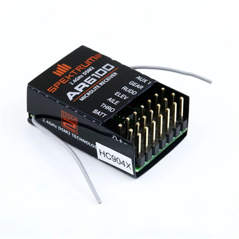 AR6100 Spectrum DSM2 6CH 2.4GHz Receiver for DX6i DX7 DX8 JR DSX6 DSX7Helicopter Airplane Drone Quadcopter with Bind Plug