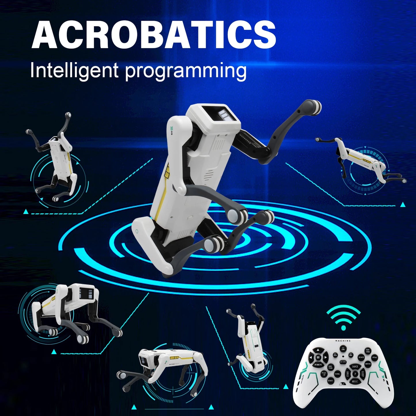 Intelligent AI RC Robot Dog Toy Voice Dialogue APP Remote Control Programming Singing Dancing Machine for Kids