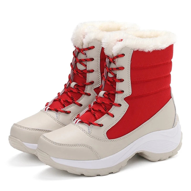 Women Ankel Boots Winter Outdoor Warm Snow Shoes Chunky Platform Waterproof Non-slip Woman Boots Plus Size Casual