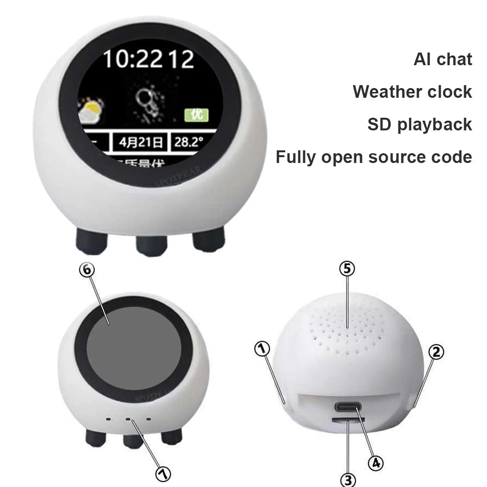 DeepSeek XiaoZhi AI Voice Chat Robot Toy ESP32-S3 LCD Display Development Board Astronaut Mini WIFI Whether Clock