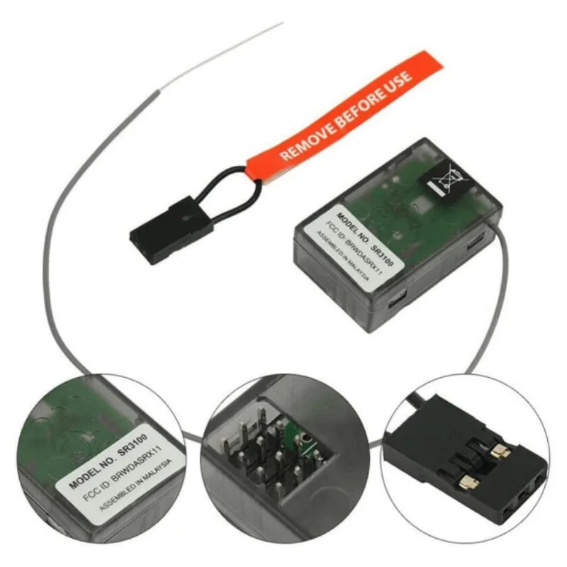 2.4GHz Receiver Spectrum SR3100 DSM2 3-Channel Surface Specktrum DX2E DX3R X3E DX4C Transmitters JR RC Car Boat
