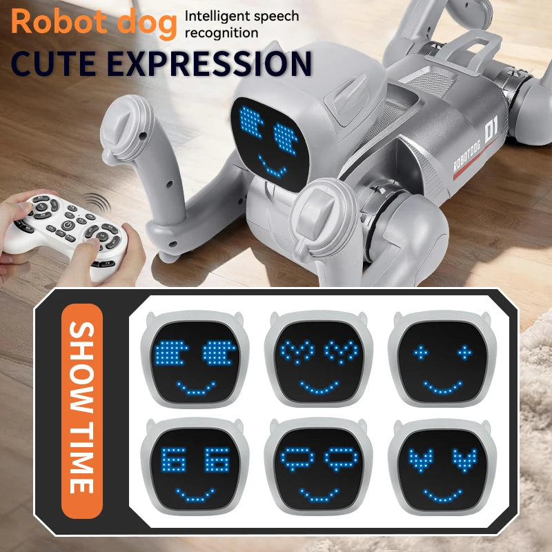 RC AI Smart Robot Dog Toys Remote Control Voice Command Programmable With Singing and Dancing Toy for Kids