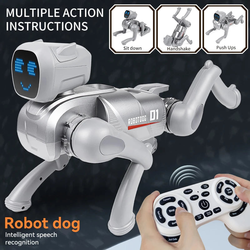 RC AI Smart Robot Dog Toys Remote Control Voice Command Programmable With Singing and Dancing Toy for Kids