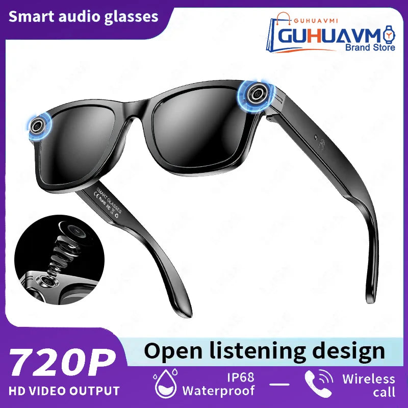 AI Smart Glasses 8MP Camera Video Recording 100+ Languages Translation Sunglasses Bluetooth Call Music Play Men Women