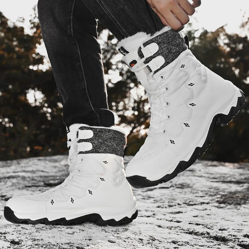 Winter Men's Snow Boots Super Warm Hiking Shoes Waterproof Men Ankle Boots High Top Outdoor Sneakers