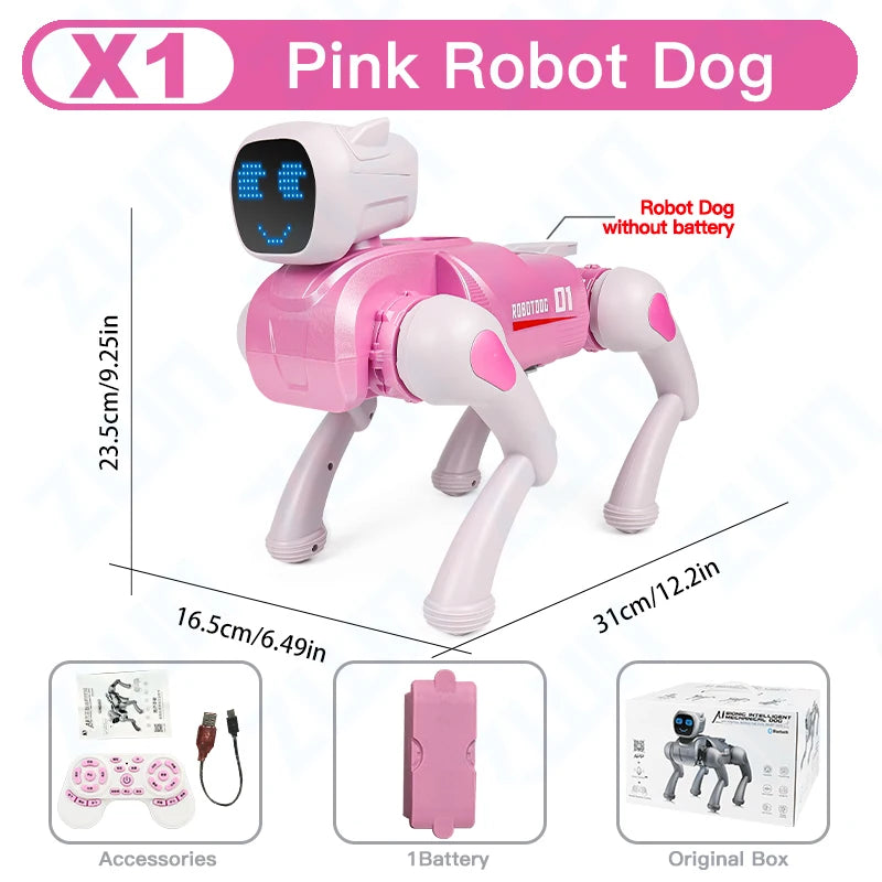 RC AI Smart Robot Dog Toys Remote Control Voice Command Programmable With Singing and Dancing Toy for Kids