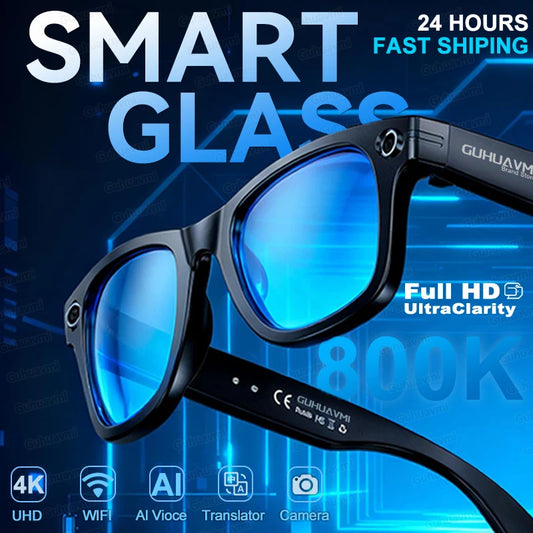 New Upgrade AI Smart Glasses Camera Video Recording Photo Recognition Bluetooth Call Translation Voice Sunglasses