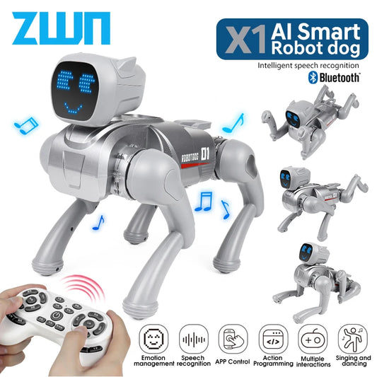 RC AI Smart Robot Dog Toys Remote Control Voice Command Programmable With Singing and Dancing Toy for Kids