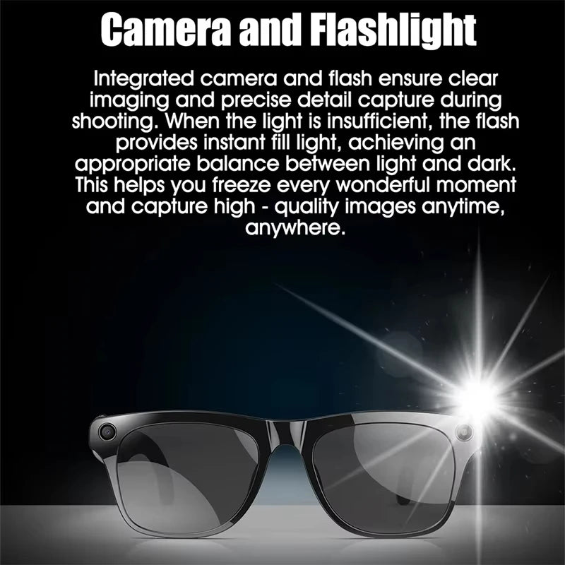 AI Smart Glasses Xiaomi 8K HD Photochromic Multifunction Translate Camera Music Player Bluetooth Calling Voice Assistant
