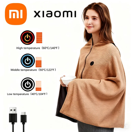 USB Electric Blanket Xiaomi Winter Portable Warm Blanket Washable Shoulder and Knee Fast Heating Home Camping