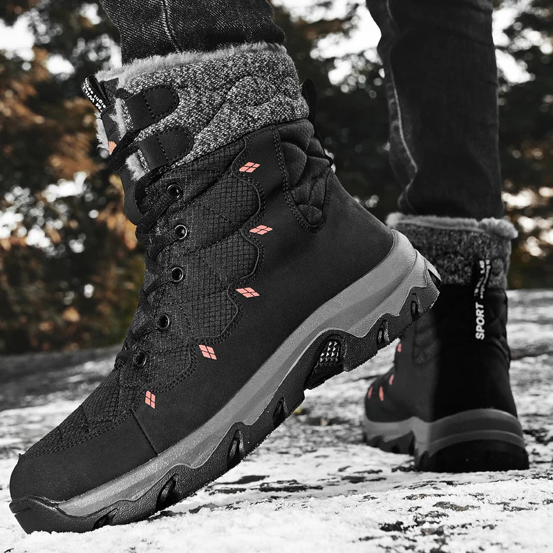 Winter Men's Snow Boots Super Warm Hiking Shoes Waterproof Men Ankle Boots High Top Outdoor Sneakers
