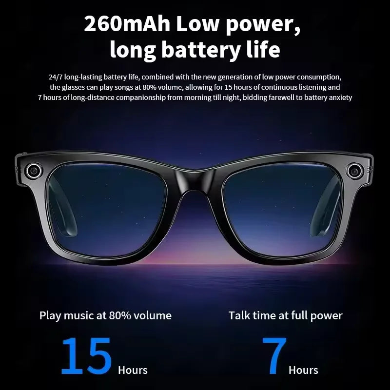 New Upgrade AI Smart Glasses Camera Video Recording Photo Recognition Bluetooth Call Translation Voice Sunglasses